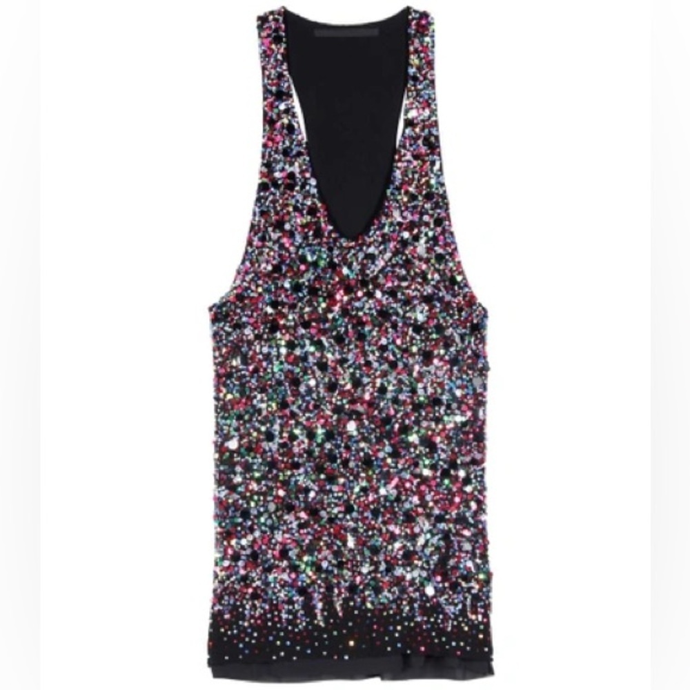 Harder Ackermann Multi Color Sequin Top Size XS - image 1